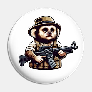 Tactical Marmoset Monkey Pin