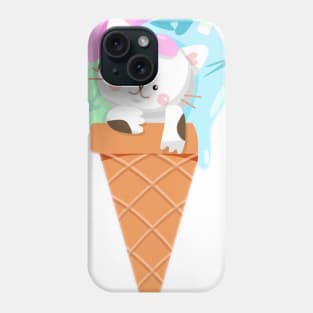 Cat & ice cream Phone Case