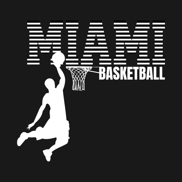 Miami Basketball Player Dunk Dunking T-Shirt by Spark of Geniuz