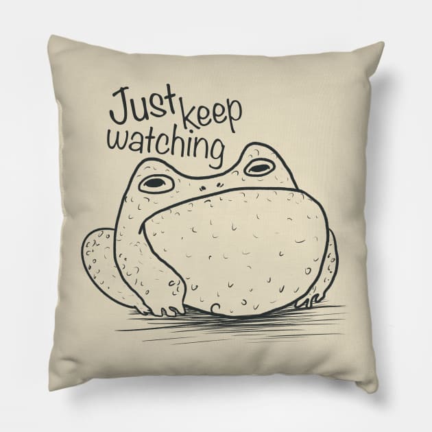 Frog sketch Pillow by Xatutik-Art