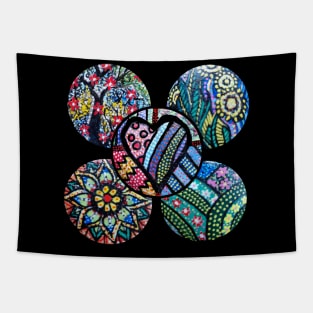 Heart and Flowers by LowEndGraphics Tapestry