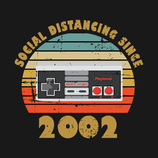 18th Birthday Gift For Him Her, Social Distancing Since 2002 T-Shirt