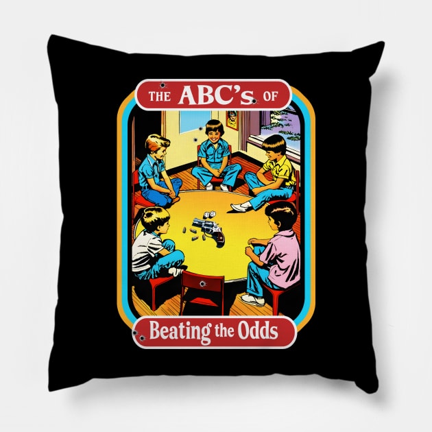 The ABCs of Beating the Odds Retro Book cover Pillow by theDarkarts