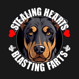 Funny Beauceron Stealing Hearts Blasting Farts Dog Cute Puppy T-Shirt