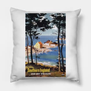 Southern England - BR,SR - Vintage Railway Travel Poster - 1960s Pillow