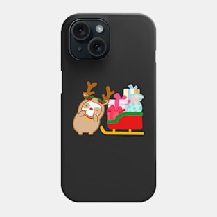 Cute Christmas Sleigh Sloth Phone Case