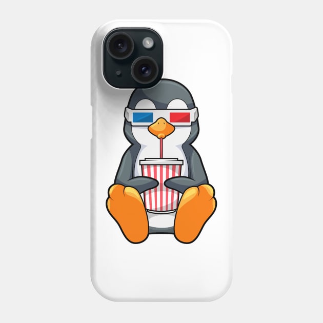 Penguin Cinema Glasses Drinking cup Phone Case by Markus Schnabel