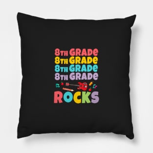 8th Grade Rocks 1st Day Of School Back to School Guitar Pillow