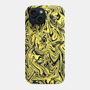 Black and yellow random swirls Phone Case