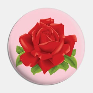 Red Rose Blossom Pin