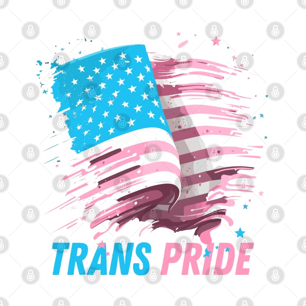 Transgender USA Vintage-Look Flag Design by DankFutura