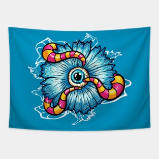 Eyeball Flower Tentacles Rockabilly Tattoo Cartoon Style Eye Tapestry