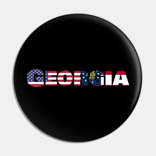 Georgia State Flag/America Flag Logo Pin