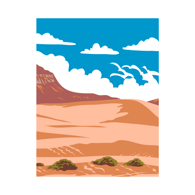 Coral Pink Sand Dunes State Park in Kane County Utah USA WPA Art Poster by retrovectors