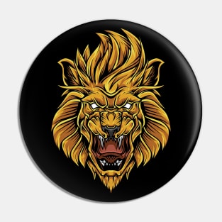 golden lion head Pin