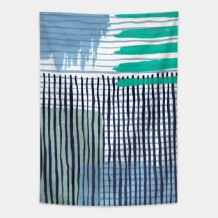 Pocket - Abstract Striped Geo Green Tapestry