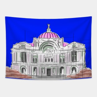 mexican beaux arts the bellas artes palace in art deco style Tapestry