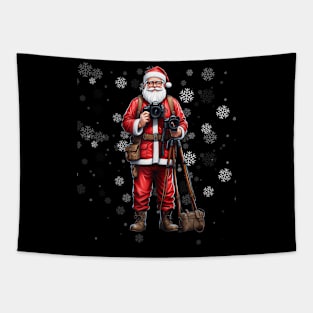 Santa Photographer - Funny Holiday Christmas Pajama Tapestry