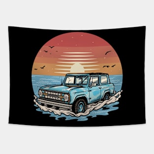 Bronco Retro Beach Tapestry