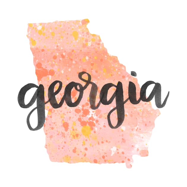 georgia - calligraphy and abstract state outline by randomolive