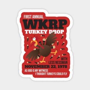 WKRP Thanksgiving Turkey Drop Thanksgiving Turkey Dinner Gift Magnet