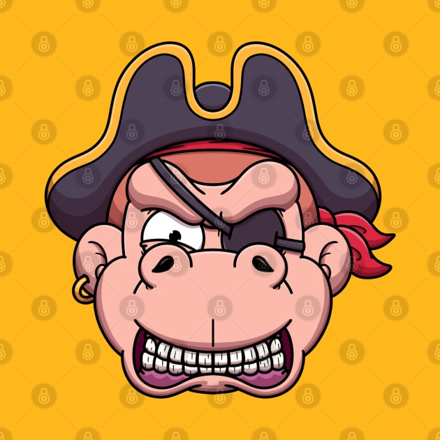 Angry Pirate Monkey Face by TheMaskedTooner