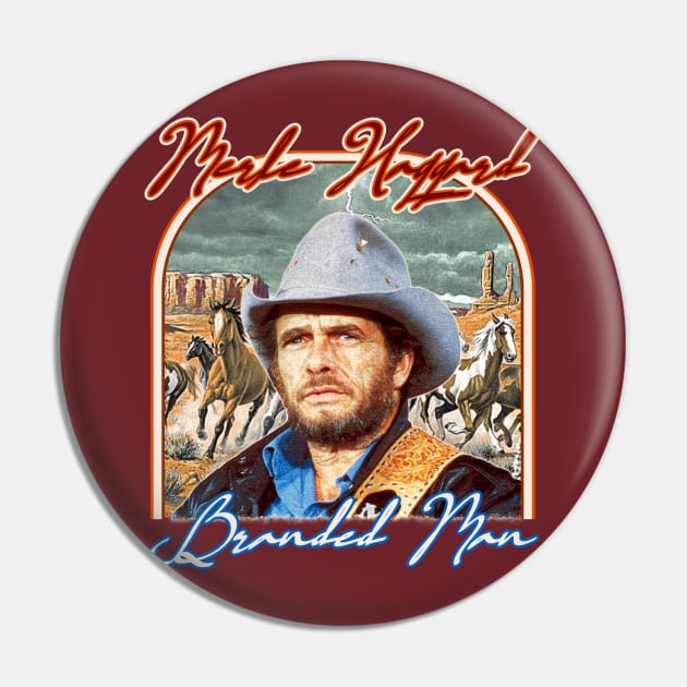 Merle Haggard ))(( Retro Branded Man Tribute Pin by darklordpug