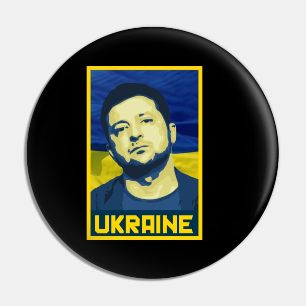 Zelensky Ukraine Flag Pin by Nerd_art