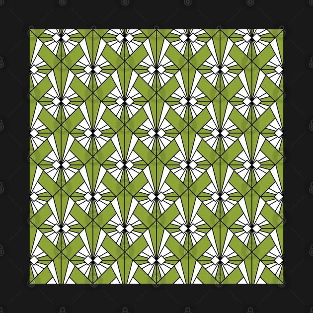 Art Deco Pattern no 75 - Green - Vintage Motif by Millusti