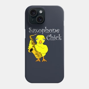 Saxophone Chick White Text Phone Case