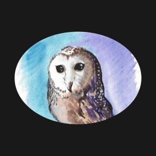 Owl watercolour painting- wildlife inspired art T-Shirt