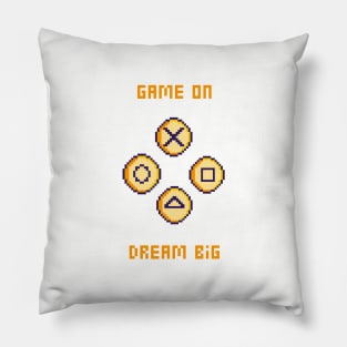 Pixel Classic Console: Game On Dream Big Pillow