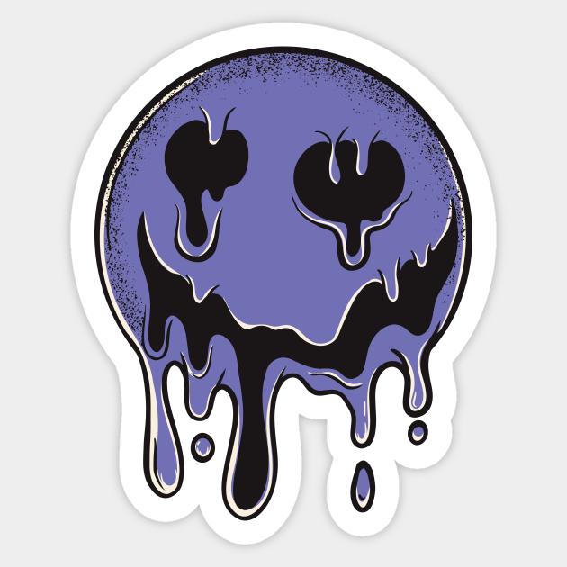Droopy Smiley Face // Trippy Smile Smiley Face Sticker TeePublic