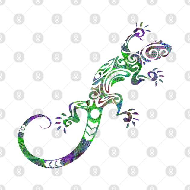 Psychedelic Tribal Lizard Colorful Surreal Trippy by MintedFresh