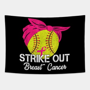 Strike Out Breast Cancer Baseball Fight Awareness Men Women Tapestry