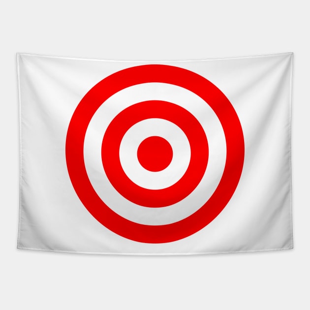 Bullseye Target Red & White Shooting Rings Tapestry by phoxydesign