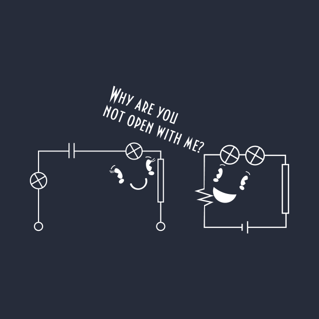 Disover Physics joke: kawaii circuit humor. - Physics Humor - T-Shirt