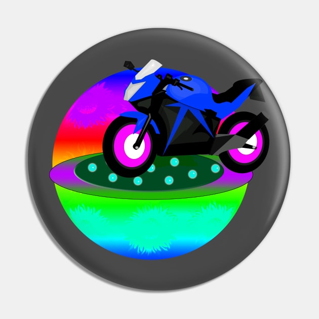 Blue Motorcycle Pin by momomoma