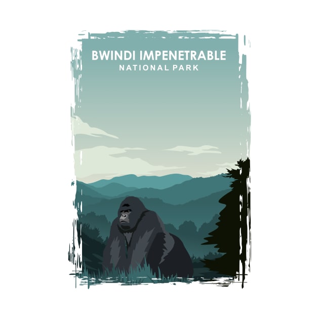 Bwindi Impenetrable National Park Africa Uganda Travel Poster by jornvanhezik