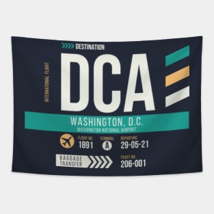 Washington DC (DCA) Airport Code Baggage Tag Tapestry