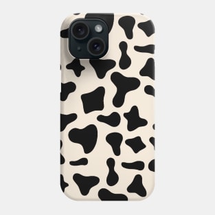 Black Dairy Cow Print Pattern on Milk Background Phone Case