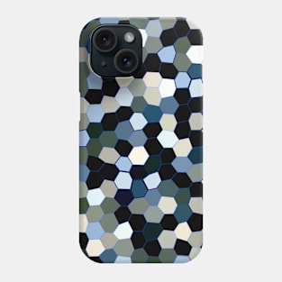 Friendly Black, White, Grey and Blue Mosaic Phone Case