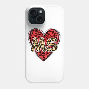 Love MISSISSIPPI Leopard Heart MS Phone Case