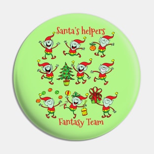 Santa's helpers fantasy team ready for Christmas Pin