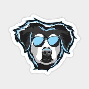 Goberian Glow: Casual Neon Artwork for Doggo Fans Magnet