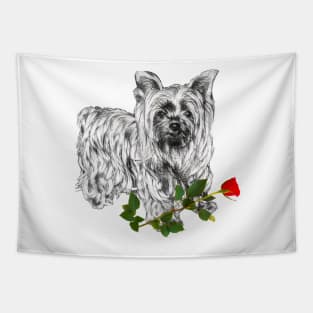 Valentines Yorkshire Terrier With Rose Tapestry