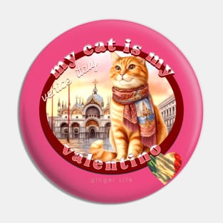 My Cat Is My Valentino Ginger Life 4AG Pin