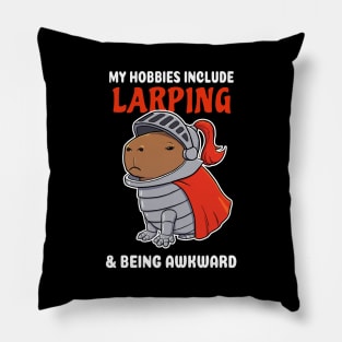 My hobbies include Larping and being awkward cartoon Capybara Knight Pillow