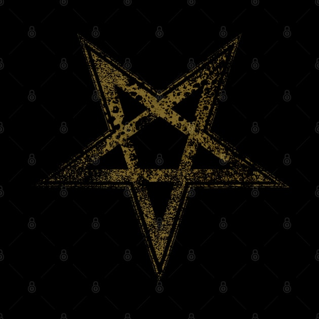 Gold Pentgram, Pentacle, Sigil of Baphomet, Dark Art, Nature Sticker by SSINAMOON COVEN