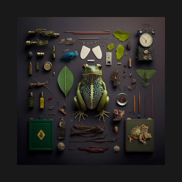 Frog: Knolling photography, ultra-safe camera, collectibles by HappysSpace